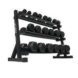 Mega Fitness - Rubber Hex Dumbbells Set 5-50lbs with Stand