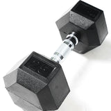 Mega Fitness - Rubber Hex Dumbbells Set 5-50lbs with Stand