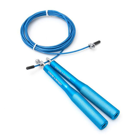 XM FITNESS Aluminum Cable Speed Jump Rope - Blue