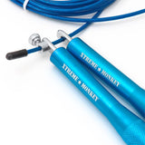XM FITNESS Aluminum Cable Speed Jump Rope - Blue